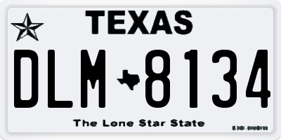 TX license plate DLM8134