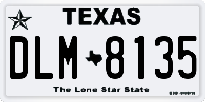 TX license plate DLM8135