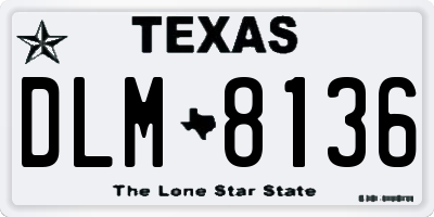 TX license plate DLM8136