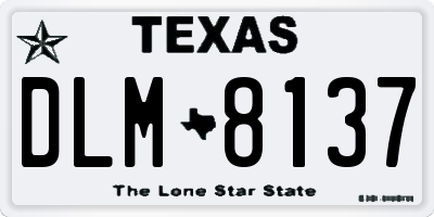 TX license plate DLM8137