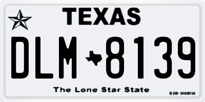 TX license plate DLM8139