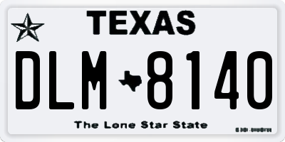 TX license plate DLM8140