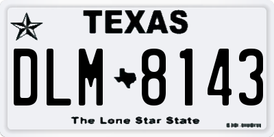 TX license plate DLM8143