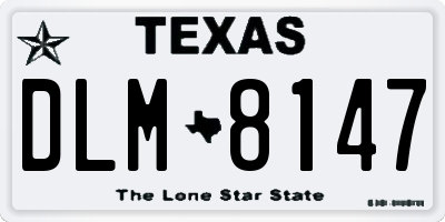 TX license plate DLM8147