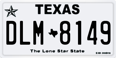 TX license plate DLM8149