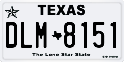 TX license plate DLM8151
