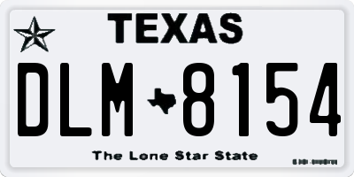 TX license plate DLM8154