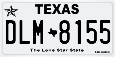 TX license plate DLM8155