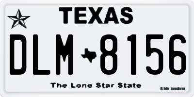 TX license plate DLM8156