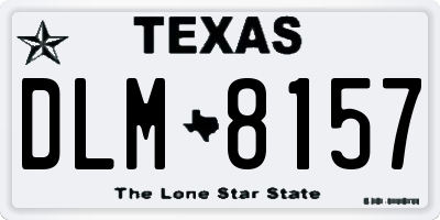 TX license plate DLM8157