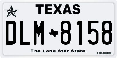 TX license plate DLM8158