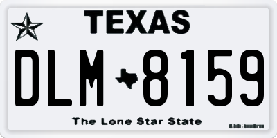 TX license plate DLM8159