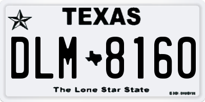 TX license plate DLM8160