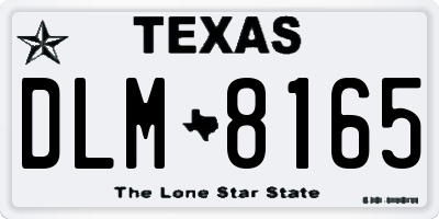 TX license plate DLM8165