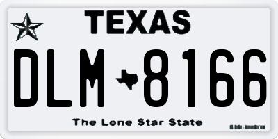 TX license plate DLM8166