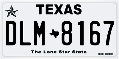 TX license plate DLM8167
