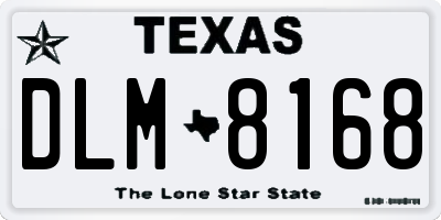 TX license plate DLM8168
