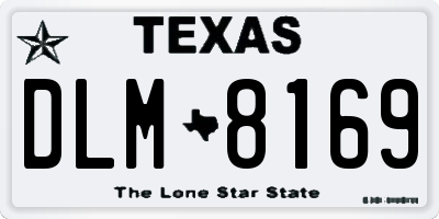 TX license plate DLM8169