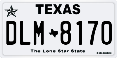 TX license plate DLM8170