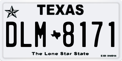 TX license plate DLM8171