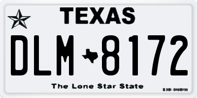 TX license plate DLM8172