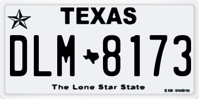 TX license plate DLM8173