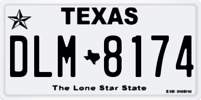 TX license plate DLM8174