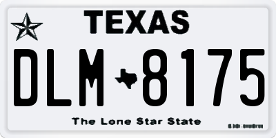 TX license plate DLM8175