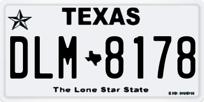 TX license plate DLM8178