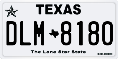 TX license plate DLM8180