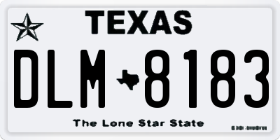TX license plate DLM8183