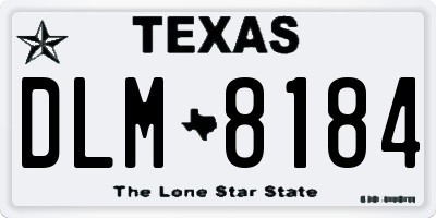 TX license plate DLM8184