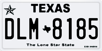 TX license plate DLM8185