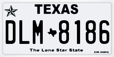 TX license plate DLM8186