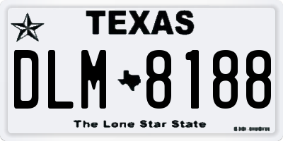 TX license plate DLM8188