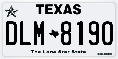 TX license plate DLM8190