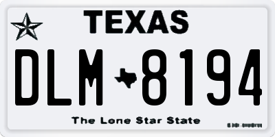 TX license plate DLM8194