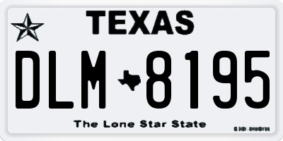 TX license plate DLM8195