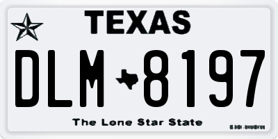 TX license plate DLM8197