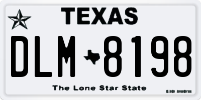 TX license plate DLM8198