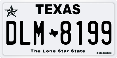 TX license plate DLM8199