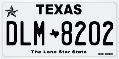 TX license plate DLM8202