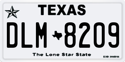TX license plate DLM8209