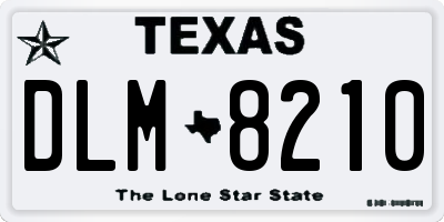 TX license plate DLM8210