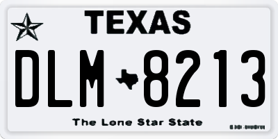TX license plate DLM8213