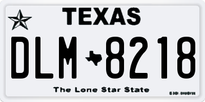 TX license plate DLM8218