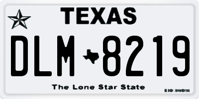 TX license plate DLM8219