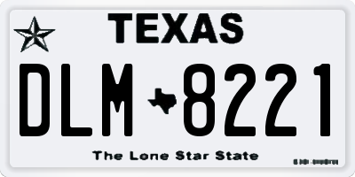 TX license plate DLM8221