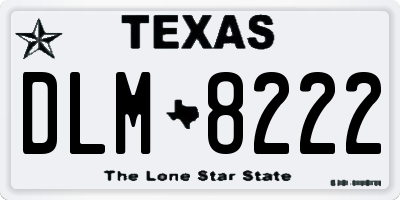 TX license plate DLM8222