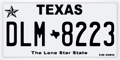 TX license plate DLM8223